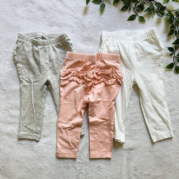 Old Navy Baby Girl Leggings Bundle 3-Pc | Ruffle Bum | Size 6-12M GUC - Picture 1 of 16